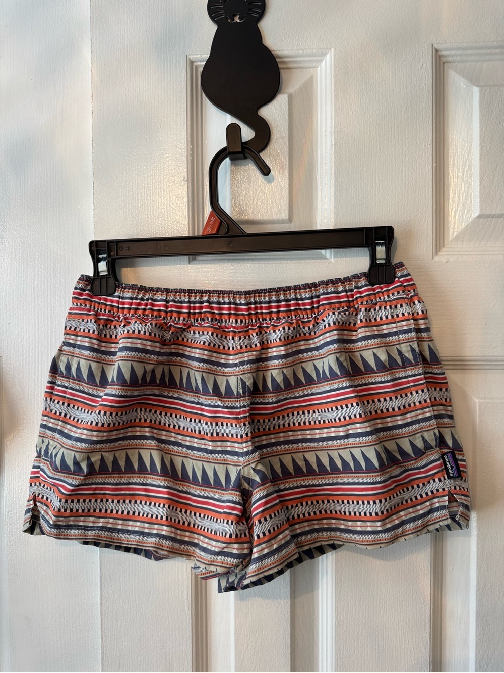 Patagonia Women's Barely Baggies™ Shorts (2.5" Inseam) in geometric Aztec stripe